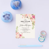 Budget Antiek Roos Bridal Shower Invitation Flyer (Enkel)