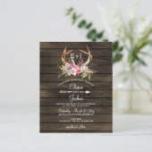 Budget Antlers Land Chic Wedding Uitnodigingen (Staand voorkant)