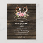 Budget Antlers Land Chic Wedding Uitnodigingen (Voorkant)