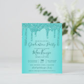 BUDGET Aqua Blauwgroen Glitter Drift Graduparty (Staand voorkant)