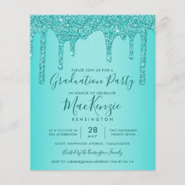 BUDGET Aqua Blauwgroen Glitter Drift Graduparty