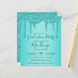 BUDGET Aqua Blauwgroen Glitter Drift Graduparty