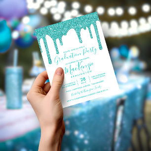 BUDGET Aqua Blauwgroen Glitter Drift Graduparty