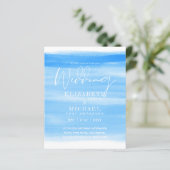 BUDGET Aqua Ocean Wedding Invite Beach Destination (Staand voorkant)