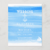 BUDGET Aqua Ocean Wedding Invite Beach Destination (Voorkant)