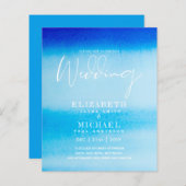 BUDGET Aqua Ocean Wedding Invite Beach Destination (Voorkant / Achterkant)