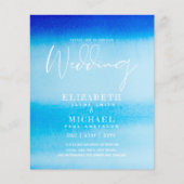 BUDGET Aqua Ocean Wedding Invite Beach Destination (Voorkant)