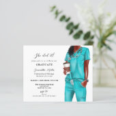 Budget Aqua Scrubs Verpleegkundige Foto Afstuderen (Staand voorkant)