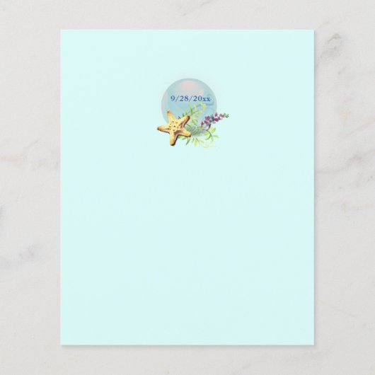 Budget Aqua Strand Roze Zeeschelp Parel Bruiloft (Achterkant)