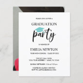 Budget Aqua Tassel Blush Graduation Cap Party (Voorkant / Achterkant)