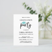 Budget Aqua Tassel Blush Graduation Cap Party (Staand voorkant)