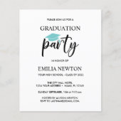 Budget Aqua Tassel Blush Graduation Cap Party (Voorkant)