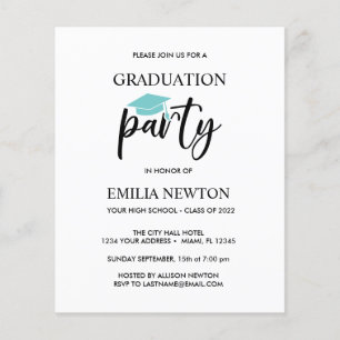 Budget Aqua Tassel Blush Graduation Cap Party