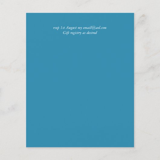 BUDGET Aqua Watercolor Trouw Uitnodiging Oceaan St (Achterkant)