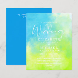 BUDGET Aqua Watercolor Trouw Uitnodiging Oceaan St