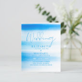 BUDGET Aqua Watercolor Trouw Uitnodiging Oceaan St (Staand voorkant)