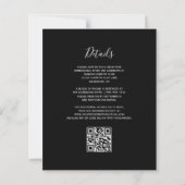 Budget Aqua Zilver Bloem Zwart QR Code Huwelijk (Achterkant)