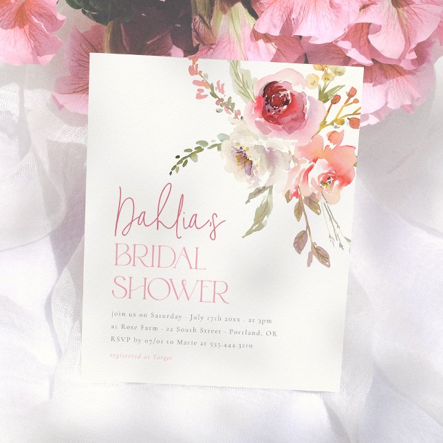 Budget Aquarel Bloemen Tuin Bruidsdouche (Creator heeft geüpload)