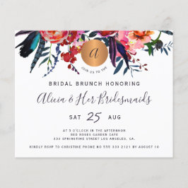Budget aquarel chic bruilofts brunch uitnodiging