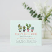 Budget Aquarel Succulenten Cactus Baby Shower (Staand voorkant)