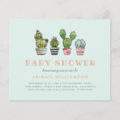 Budget Aquarel Succulenten Cactus Baby Shower (Voorkant)
