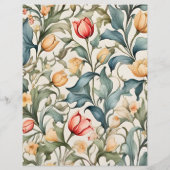 Budget Aquarel Tulpen William Morris Trouwdag Flyer (Achterkant)