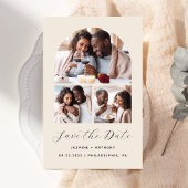 Budget Arch 3-Photo Collage Beige Bewaar de datum