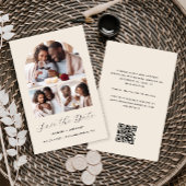 Budget Arch 3-Photo Collage Beige Bewaar de datum