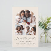 Budget Arch 3-Photo Collage Beige Bewaar de datum (Staand voorkant)