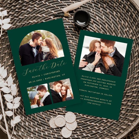 Budget Arch 4 Foto's Emerald Green Save the Date