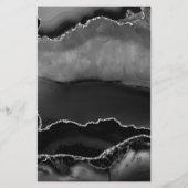 Budget Arch Black Silver Agate Wedding Uitnodiging (Achterkant)