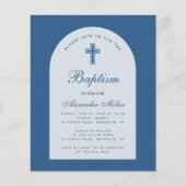 Budget Arch Classic Blue Boy Baptism Uitnodiging (Voorkant)