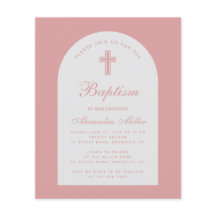 Budget Arch Dusty Roos Girl Baptism Uitnodiging
