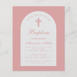 Budget Arch Dusty Roos Girl Baptism Uitnodiging