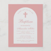 Budget Arch Dusty Roos Girl Baptism Uitnodiging (Voorkant)