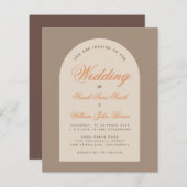 Budget Arch Earthy Neutrals Wedding Uitnodiging (Voorkant / Achterkant)