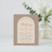 Budget Arch Earthy Neutrals Wedding Uitnodiging (Staand voorkant)
