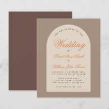 Budget Arch Earthy Neutrals Wedding Uitnodiging