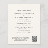 Budget Arch Foto QR Code Cream Weduwen Uitnodiging (Achterkant)