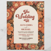 Budget Arch Groovy Retro 70s Bloemenbruiloft Flyer (Voorkant)