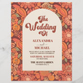 Budget Arch Groovy Retro 70s Bloemenbruiloft Flyer (Voorkant)