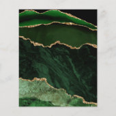 Budget Arch Hunter Green Gold Agate Wedding Invite (Achterkant)