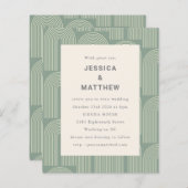 Budget Arch Line Art Sage Green Wedding Uitnodigin (Voorkant / Achterkant)