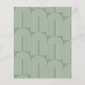 Budget Arch Line Art Sage Green Wedding Uitnodigin (Achterkant)
