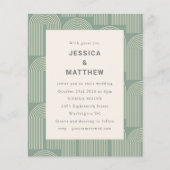 Budget Arch Line Art Sage Green Wedding Uitnodigin (Voorkant)