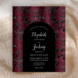 Budget Arch Moody Burgundy Black Damask Wedding