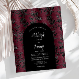 Budget Arch Moody Burgundy Black Damask Wedding