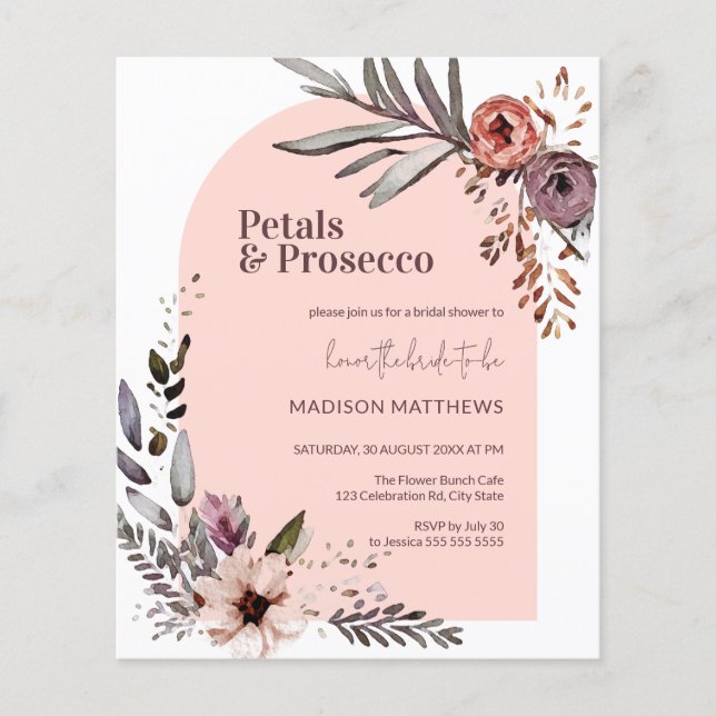 Budget Arch Petals Prosecco Floral Vrijgezellenfee (Voorkant)