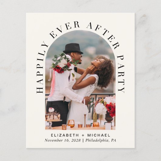 Budget Arch Photo Cream Wedding Reception Flyer (Voorkant)