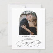 Budget arch photo modern wedding save the date (Voorkant)